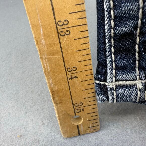 Miss Me Jeans Women's 28x35 (8) Dark Blue Standard Boot Fleur de Lis Western - Picture 14 of 15